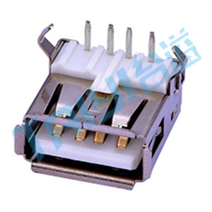 202USB&nbsp;A型&nbsp;4觸點(diǎn)&nbsp;90°插件&nbsp;母座